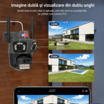 Cameră de supraveghere WiFi PTZ 12MP cu 3 lentile și 3 ecrane, control din aplicație, detecție umană, urmărire automată și vedere nocturnă color - imagine 4
