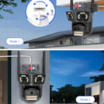 Cameră de supraveghere WiFi PTZ 12MP cu 3 lentile și 3 ecrane, control din aplicație, detecție umană, urmărire automată și vedere nocturnă color - imagine 3