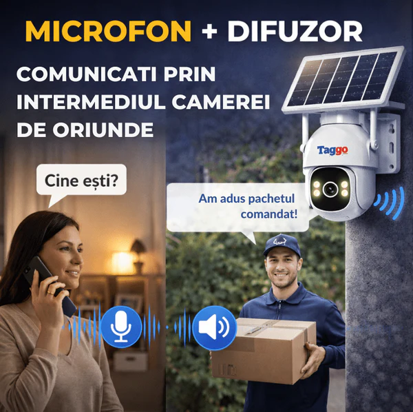 Camera de Supraveghere Solara Exterior 4G Cartela SIM 3 MP, 12X zoom, Full HD, Panou Solar 10W Rezistenta La Apa IP 66-7