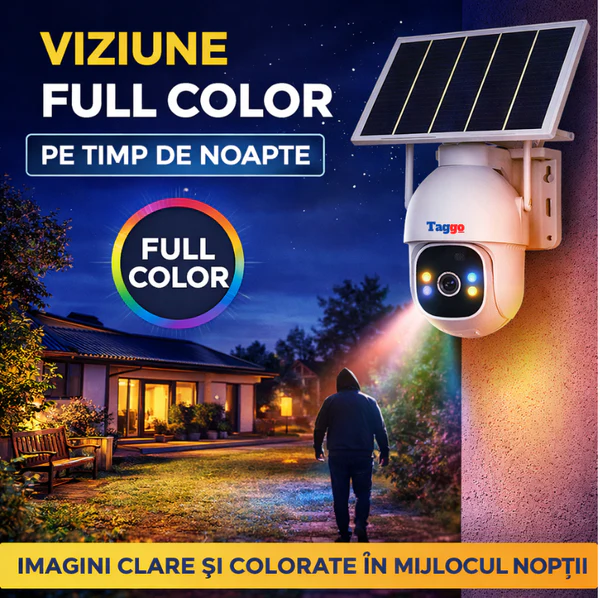 Camera de Supraveghere Solara Exterior 4G Cartela SIM 3 MP, 12X zoom, Full HD, Panou Solar 10W Rezistenta La Apa IP 66