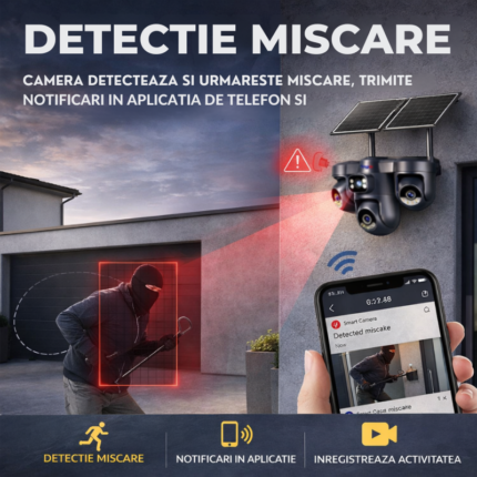 Camera 4G Taggo detectează o persoană și trimite notificare în aplicația de pe telefon
