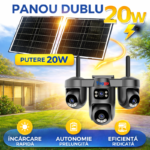 Camera Taggo 4G cu panou solar dublu de 20W montată în exterior