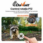 Control rotație PTZ din aplicație: 355° orizontal și 90° vertical la DaVolt Vexa S1