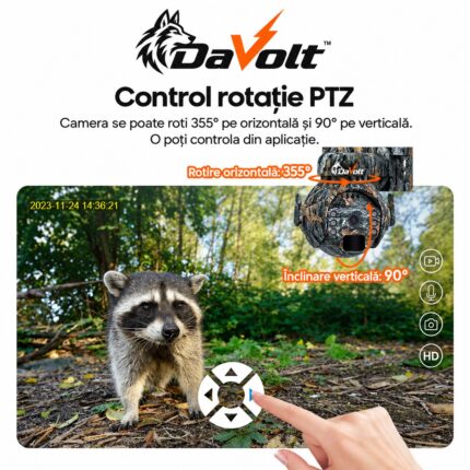 Control rotație PTZ din aplicație: 355° orizontal și 90° vertical la DaVolt Vexa S1