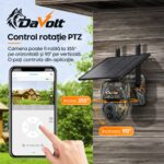 Control rotație PTZ din aplicație: 355° orizontal și 90° vertical la DaVolt Vexa S2