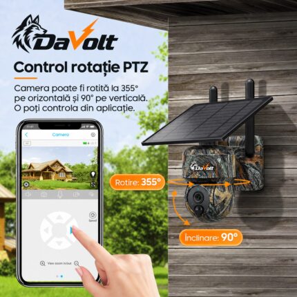 Control rotație PTZ din aplicație: 355° orizontal și 90° vertical la DaVolt Vexa S2