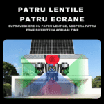 Camera 4G Taggo Pro Q70 cu patru lentile care supraveghează patru zone ale casei
